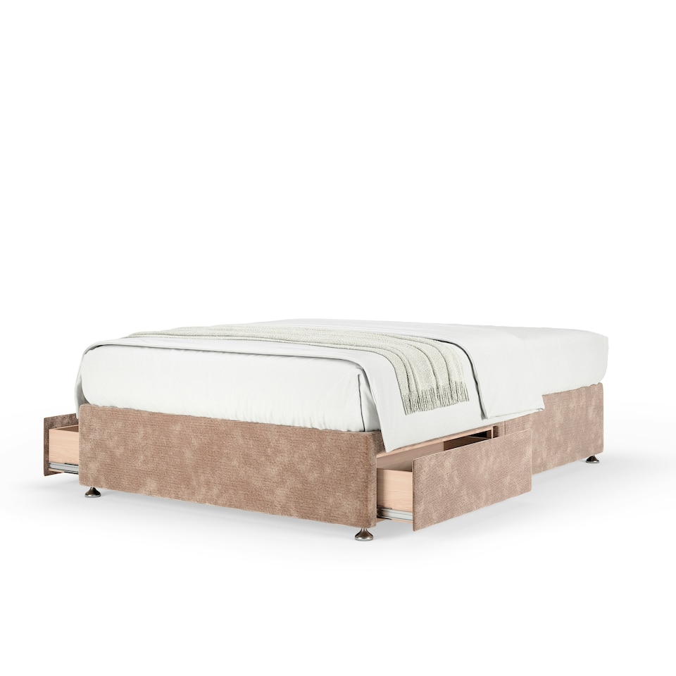 image 1 of Signature Platinum 2000 Pocket Sprung Mink Chenille 2 Drawer Divan Set Double