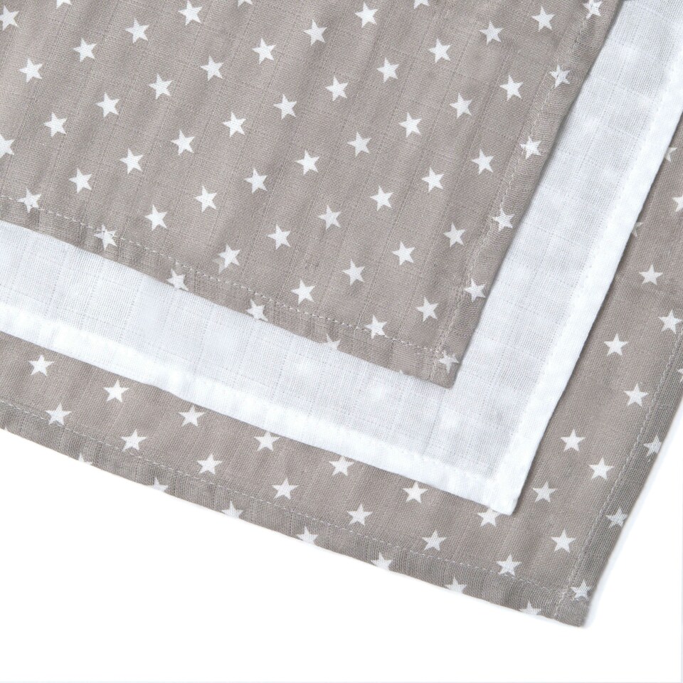 image 1 of 3 Pack Star Muslin Squares – 70 x 70 cm