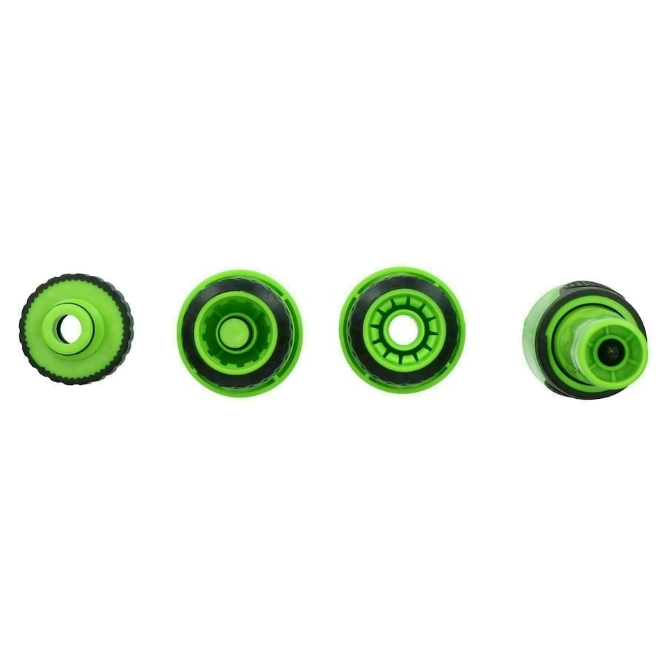 image 1 of Garden Hose Tap Connector Accessory Fitting Water Sprayer Nozzle 4pc Soft Grip