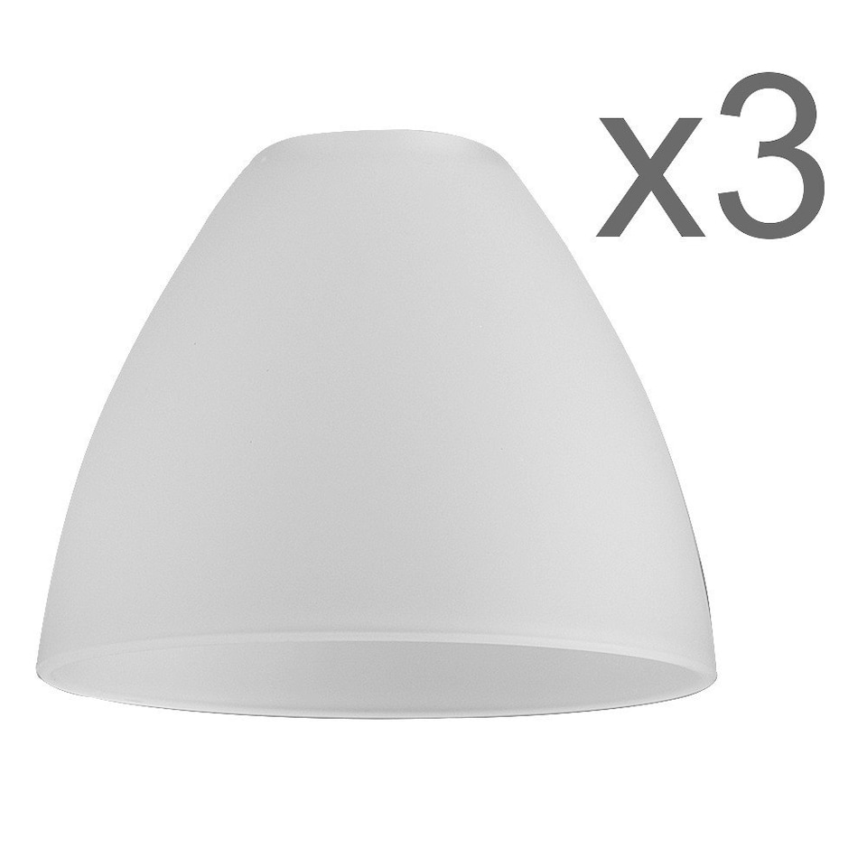 image 1 of ValueLights 3 Pack White Frosted Bowl Replacement Light Shades White