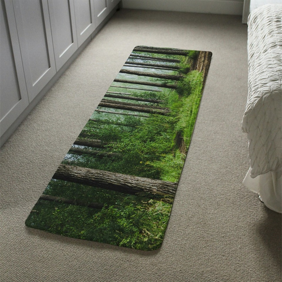 image 1 of Beautiful summer forest with different trees Designer (Runner Rug)
