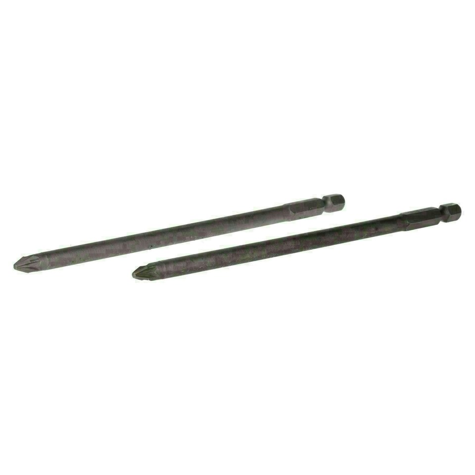 image 1 of 2pc PZ2 Pozi Extra Long 150mm Screwdriver Driver Bit Set With 1/4 Hex Shank