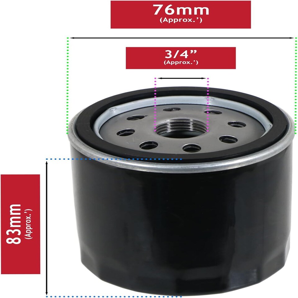 image 1 of SPARES2GO Oil Filter for Briggs & Stratton Engine Lawnmower fits Intek fits Vanguard (491056, 491056S)