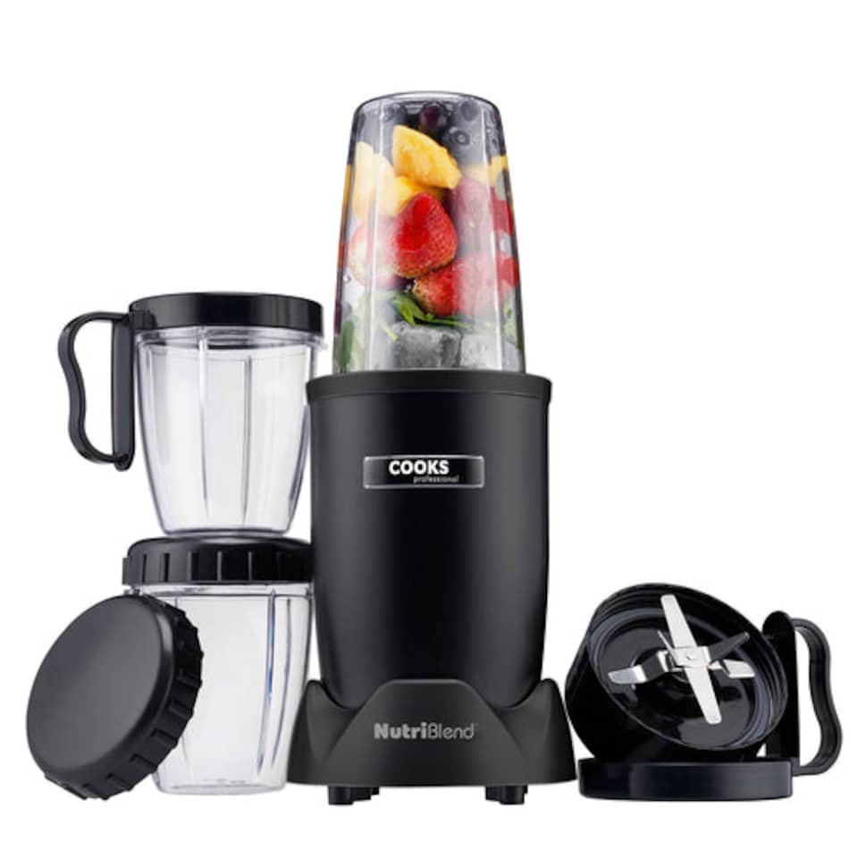 image 1 of Cooks Professional Nutriblend Blender and Smoothie Maker 1000W with 9pc Accessory Set | Black | Black