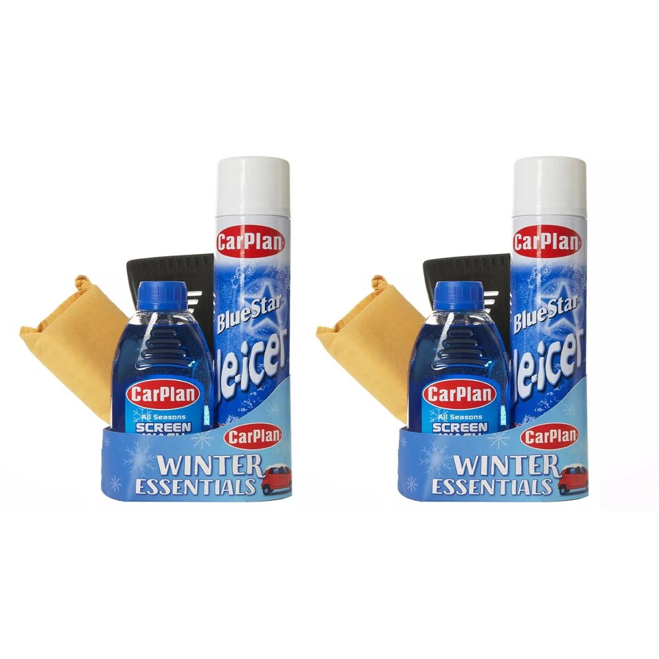 image 1 of Carplan Winter Essential Car Care Travel Kit Scraper De-Icer Screen Wash x2