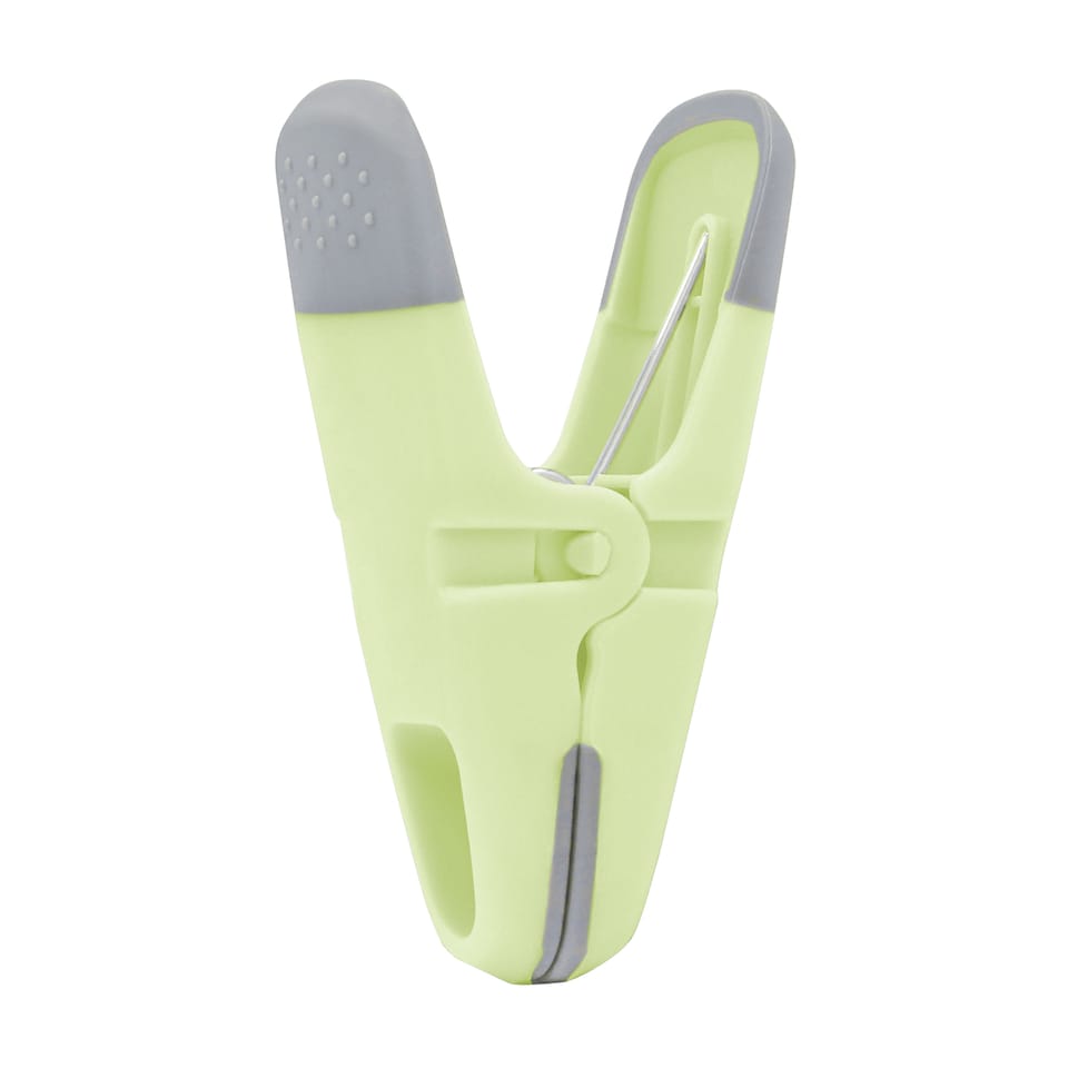 image 1 of JVL Grey Peg Basket with 48 Soft Touch Clip Clothes Pegs, Assorted Colours