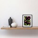 image 2 of Parrot Tree Fruit Green Purple Black Modern Vintage 9x7" Black Framed Wall Art Print
