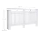 image 5 of HOMCOM Slatted Radiator Cover Painted Cabinet MDF Lined Grill in White (152L x 19W x 81H cm)