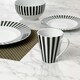 image 4 of 24pc Black Split Stripe Dinner Set