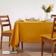 image 2 of Homescapes Mustard Yellow Cotton Square Tablecloth - 137 x 137 cm | Yellow | 137cm x 137cm (54" x 54")