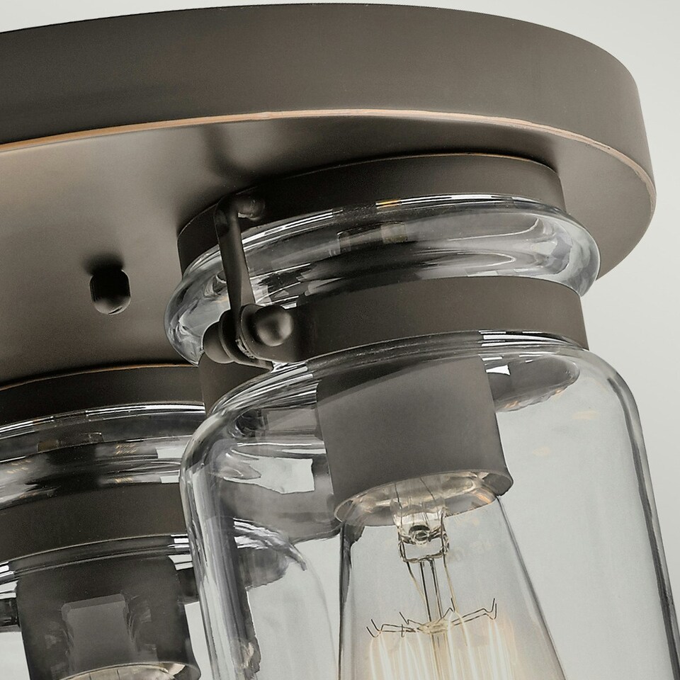 image 1 of Brinley 3 Light Flush Mount Ceiling Light Brushed Nickel, E27