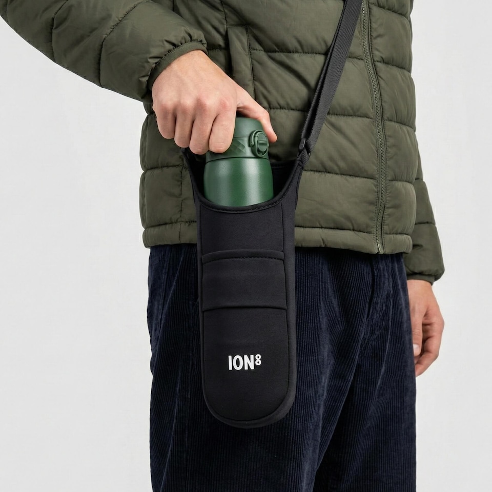 image 1 of Water Bottle Carrier, Fabric, One Size | Black | Black