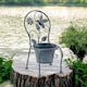image 1 of Single Garden Planter - Metal - L27 x W22 x H44 cm - Stone Grey