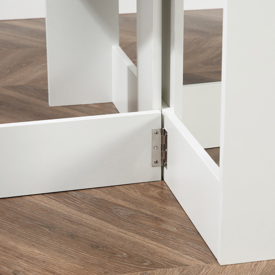 image 1 of HOMCOM Folding Dining Table, Space-saving Drop Leaf Table for Small Space, Kitchen, Dining Room, White