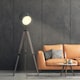 image 2 of HOMCOM Floor Lamp with Adjustable Tripod for Living Room Bedroom, Vintage Spotlight Reading Lamp with Wood Legs, 115155cm, Grey