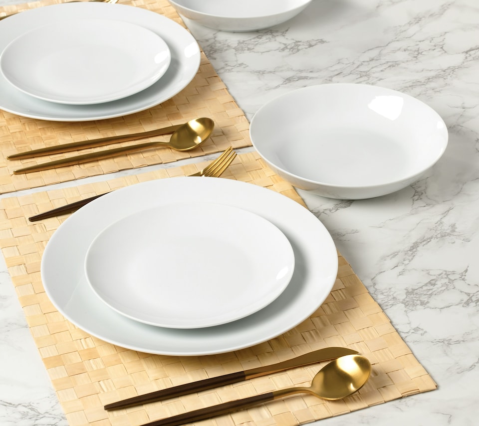 image 1 of 18pc Everyday White Round Dinner Set
