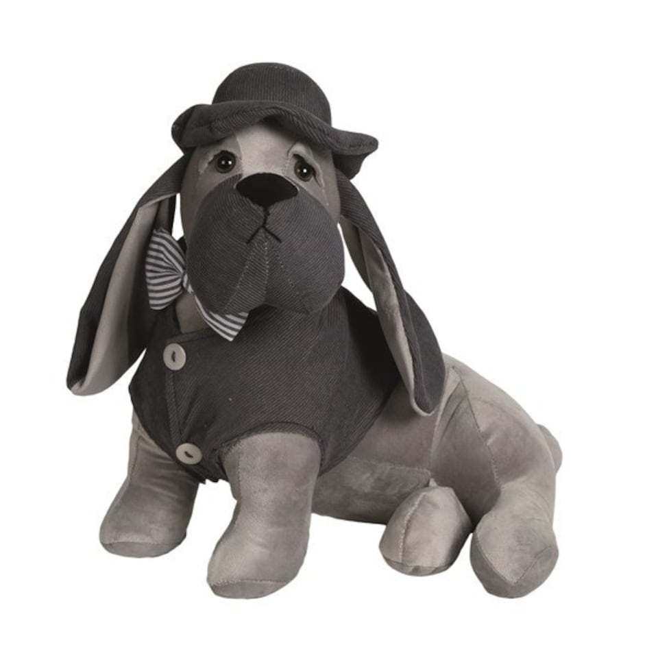 Straits Dashshund Dog Grey Door Stop