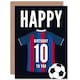 image 1 of Football Strip Kit Red Striped Top 10 Year old Kids 10th Birthday Card