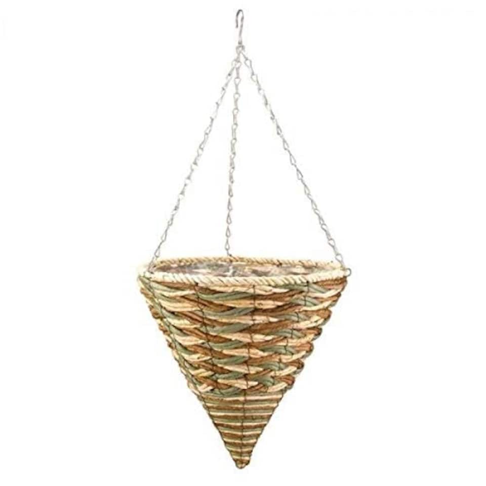 image 1 of Marco Paul Cone Hanging Planter 14" Brown