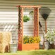 image 3 of COSTWAY Raised Garden Bed Wood Planter Box with Trellis Orange
