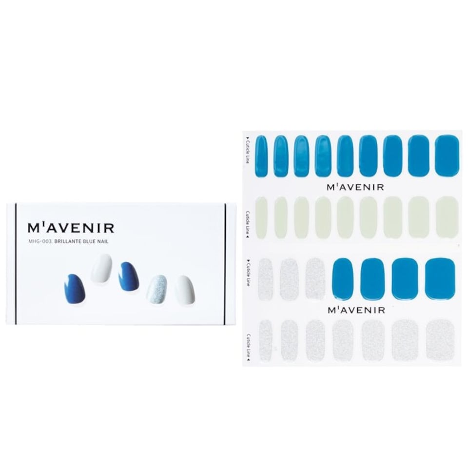 image 1 of Nail Sticker (blue) - # Brillante Blue Nail - 32pcs Blue