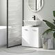 image 8 of kleankin Bathroom Pedestal Under Sink Cabinet with Storage Shelf Double Door White | White