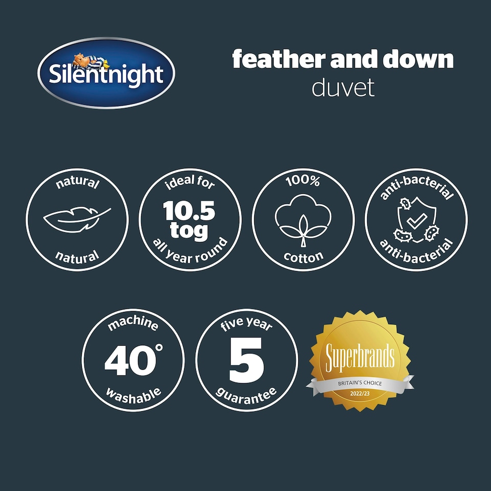 image 1 of Silentnight Feather and Down 10.5 tog Duvet | White | Double