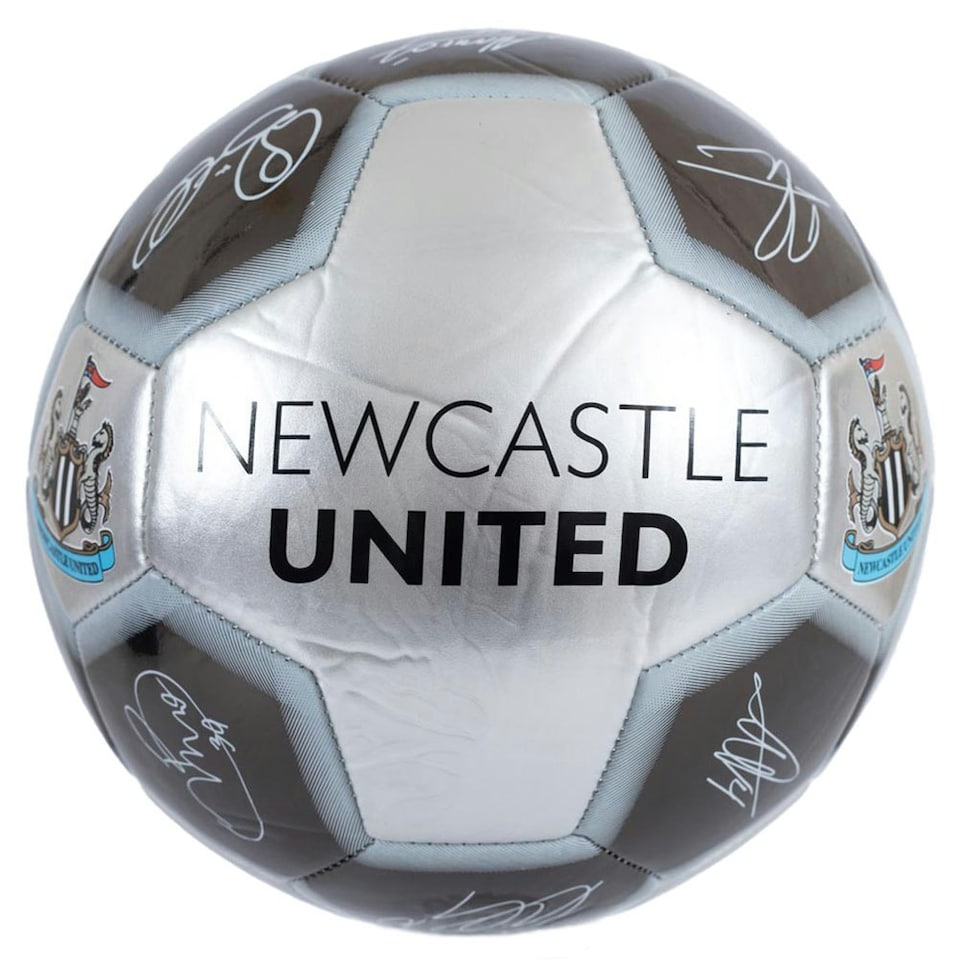 image 1 of Newcastle United FC Signature Metallic Football - Silver/Black/Green - 5