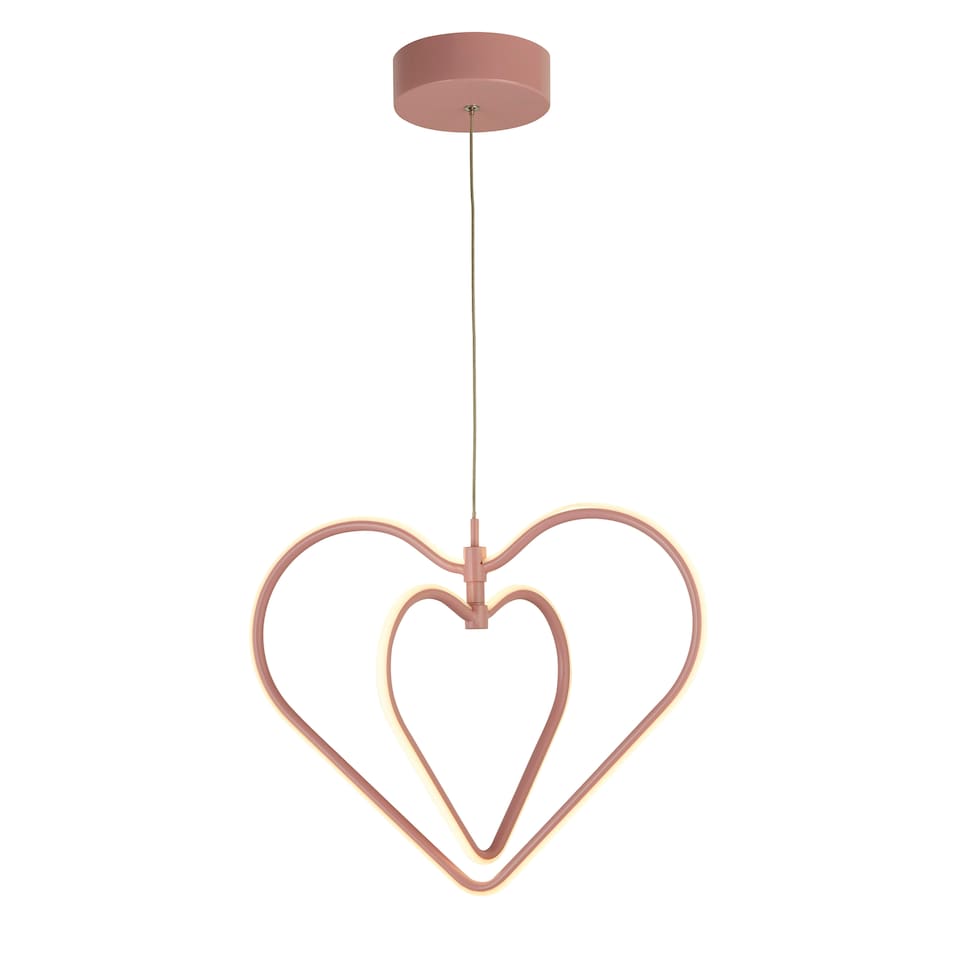 image 1 of Blush Double Heart Led Pendant