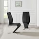 image 2 of Furniturebox 2x Willow Black Faux Leather Chrome 'Z' Dining Chairs