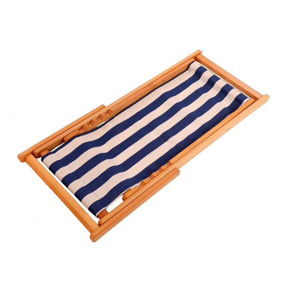 image 1 of Traditional Folding Hardwood Garden Beach Deck Chairs Deckchairs | Blue