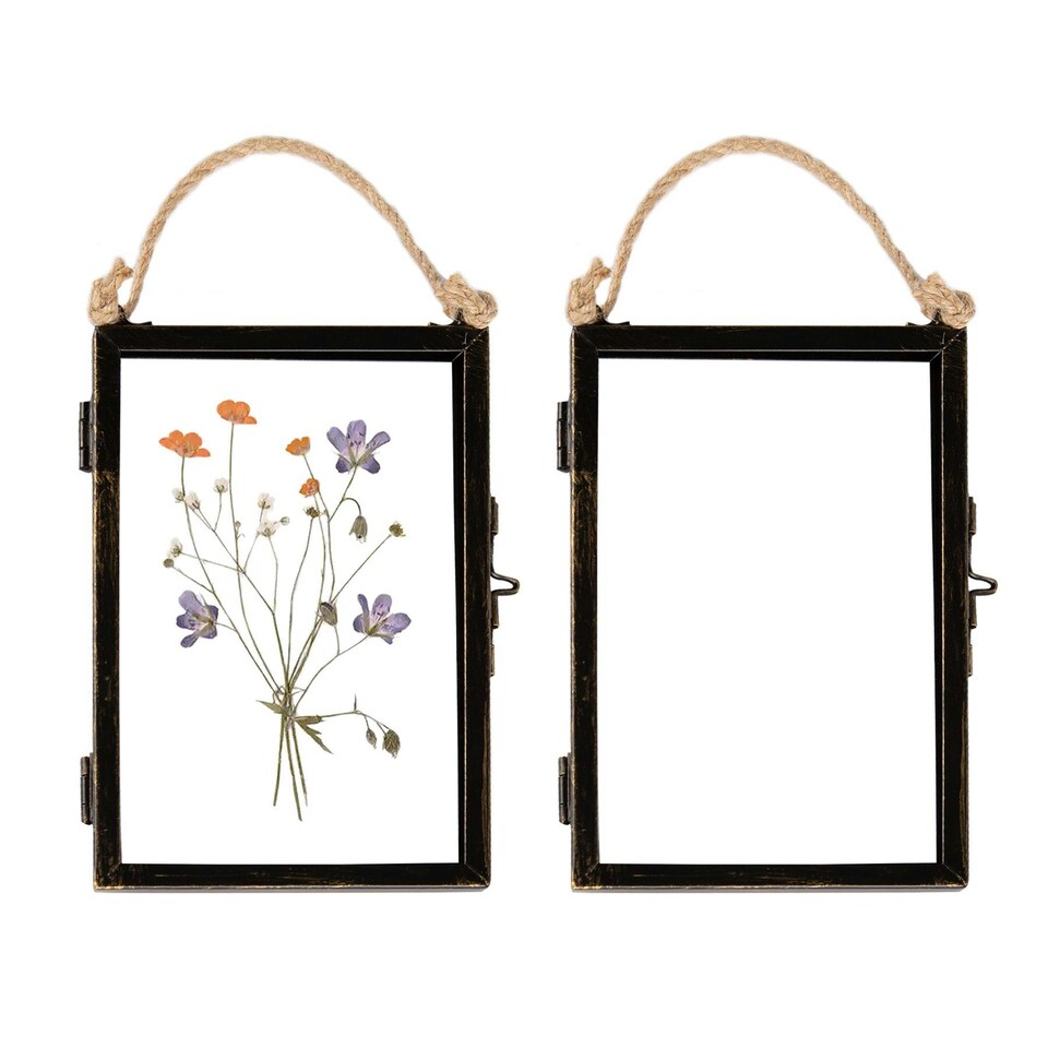 image 1 of Nicola Spring Hanging Metal Photo Frames - 4" x 6" - Black - Pack of 5 - Hanging Picture Frame Display Frame Poster Frame Picture Display | Black | S