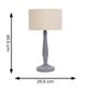 image 2 of ValueLights Victoria Grey Wood Table Lamp Cream Shade