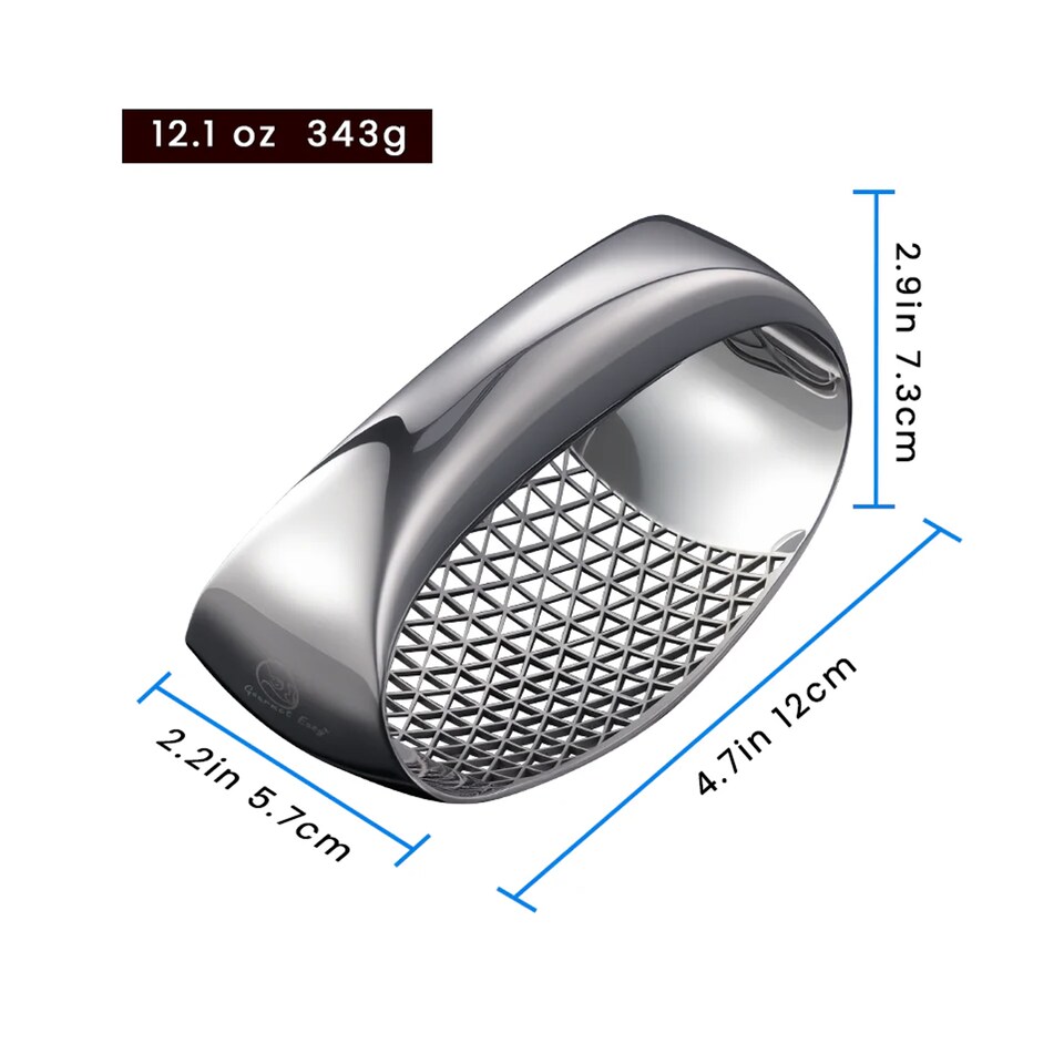 image 1 of Gourmet Easy Professional Garlic Rocker - Silver