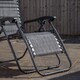 image 4 of Pack of 2 Multi Position Garden Gravity Relaxer Chair Sun Loungers with Sun Canopy in Grey | Grey | Grey