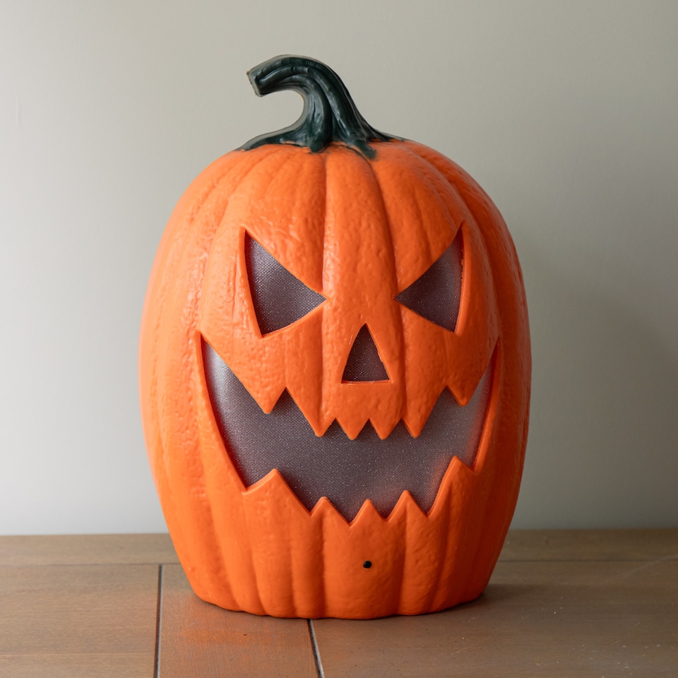 image 1 of 22cm Battery Operated Light up Laughing Jack O' Lantern Halloween Decoration with LEDs