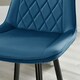 image 2 of Furniturebox Pesaro 2x Navy Velvet Black Legs Bar Chair