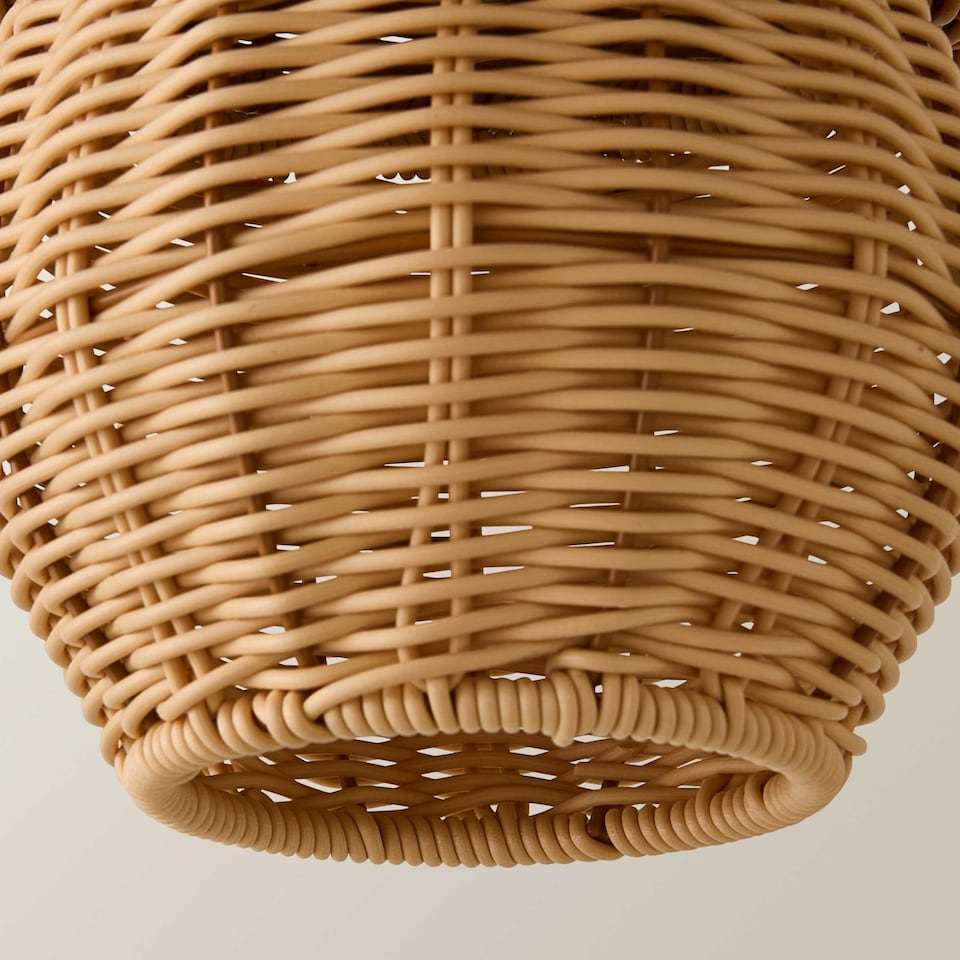 image 1 of ValueLights Portobello Natural Rattan Mushroom Ceiling Shade | Brown