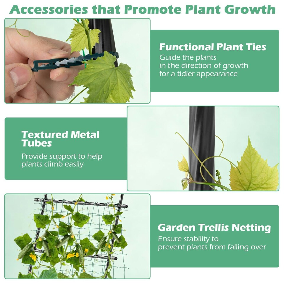 image 1 of COSTWAY 190 cm Tall Garden Trellis Vertical Plant Support