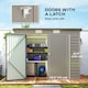 image 4 of Outsunny 8x4ft Metal Garden Storage Shed, Double Doors, Light Grey