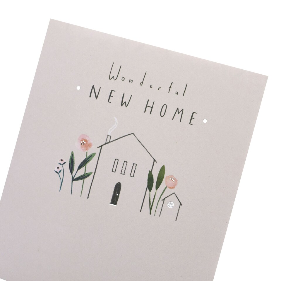 image 1 of New Home Card - House With Flowers