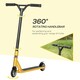 image 4 of HOMCOM Stunt Scooter Entry Level Tricks Scooter for 14+ Beginners, Gold