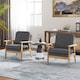 image 5 of COSTWAY Mid-Century Accent Chair Upholstered Armchair Living Room