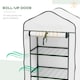 image 6 of Outsunny Portable Mini Greenhouse with Roll-up Door and Wire Shelves, White