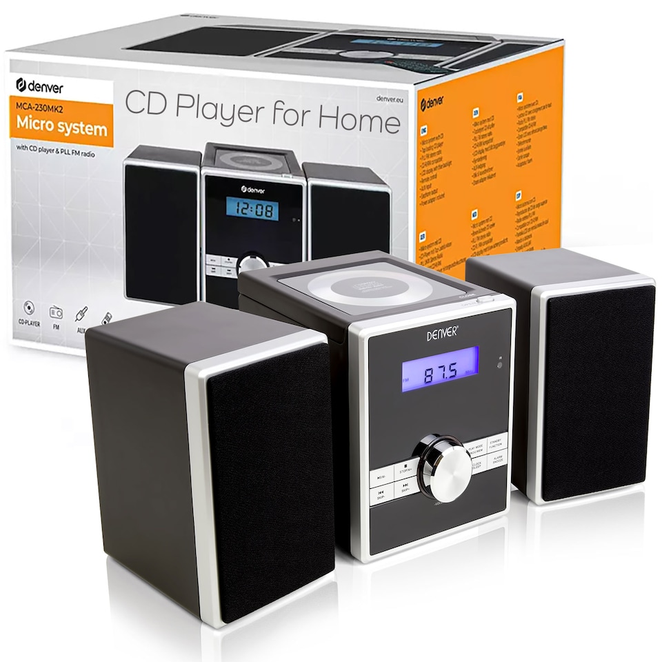 image 1 of Denver Mini HiFi System CD Player For Home With Speakers - CD Micro System Mains Operated - MCA-230