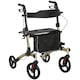 image 1 of HOMCOM Folding Rollator, 4 Wheeled Aluminum Mobility Walker with Seat and Bag