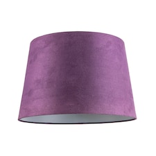 Deep Purple Velvet 12 Inch Drum Lamp Shade with White Cotton Inner Purple