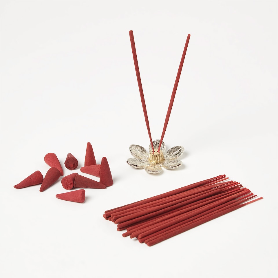 image 1 of Homescapes Zen Incense Gift Set – Rose & Black Oudh