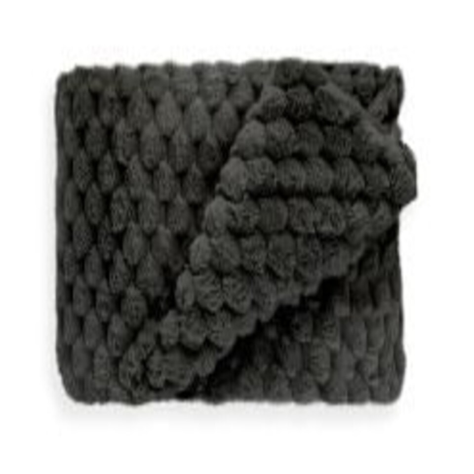image 1 of Leah Collection Deluxe Throw in Black (50" x 60")