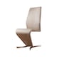 image 1 of Furniturebox 2x Willow Cappuccino Beige Faux Leather Chrome 'Z' Dining Chairs